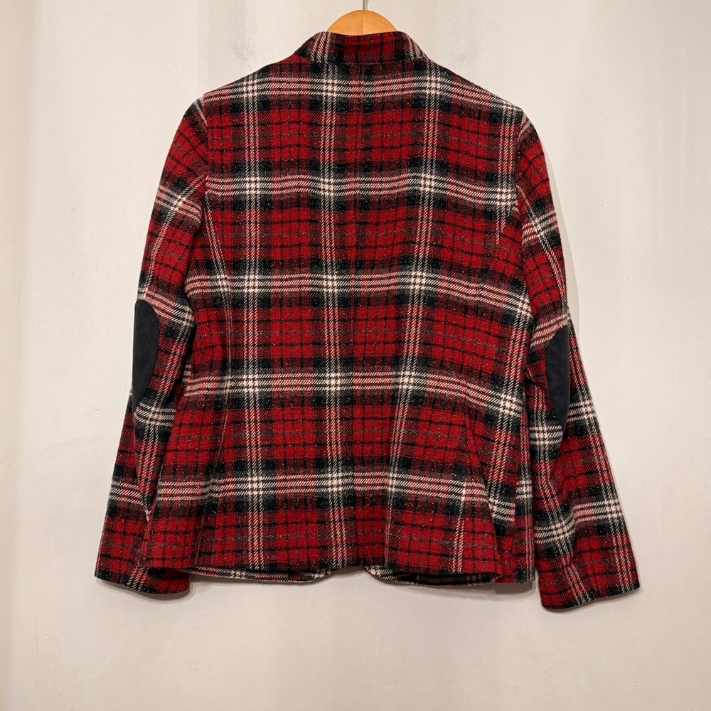 L.L. Bean Stonington Jacket‎ Wool Silk Plaid Elbow Patches Equestrian Tweed M - Picture 3 of 11